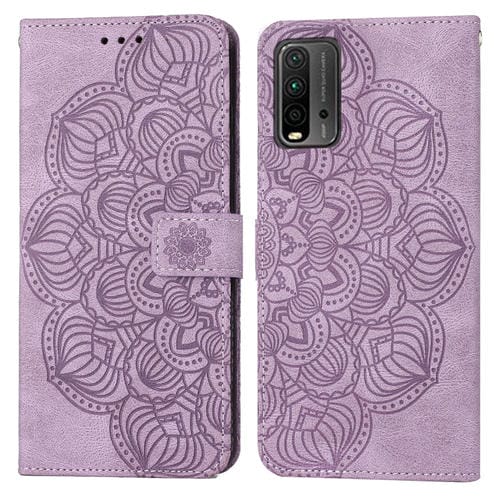 Para Xiaomi Poco M3 Mandala Flip Flip Leather Case (púrpura)