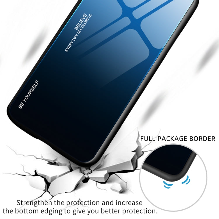 Para Huawei Enjoy 20 Plus 5G Estuche de vidrio de color degradado (verde cian)