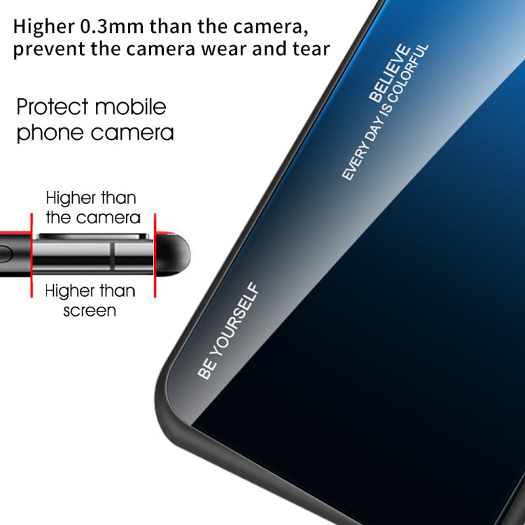 Para Huawei Enjoy 20 5G Gradient Color Glass Case (Rojo Negro)