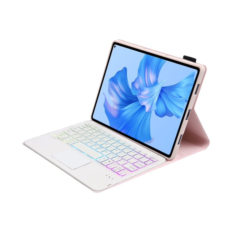 Funda de Cuero para Huawei Matepad Pro 11 (2022) Ahw12-As con Teclado Bluetooth Retroiluminado Desmontable (Rosa)