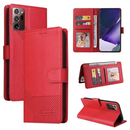 Funda para Samsung Galaxy Note20 Gqutrobe Skin Feel Magnética de Cuero (Rojo)
