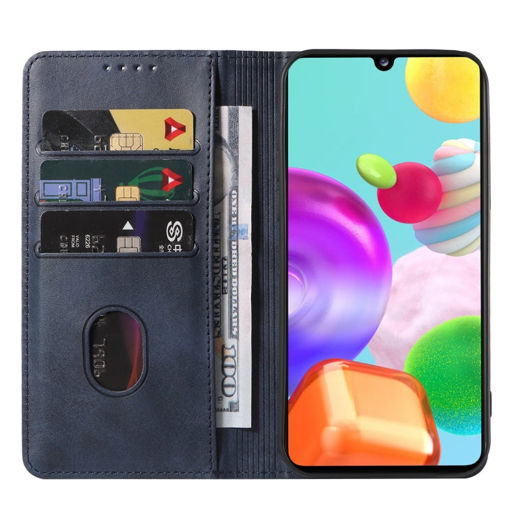 Caja de Teléfono Samsung Galaxy A41 Versión UE de Cuero con Cierre Magnético (Azul)