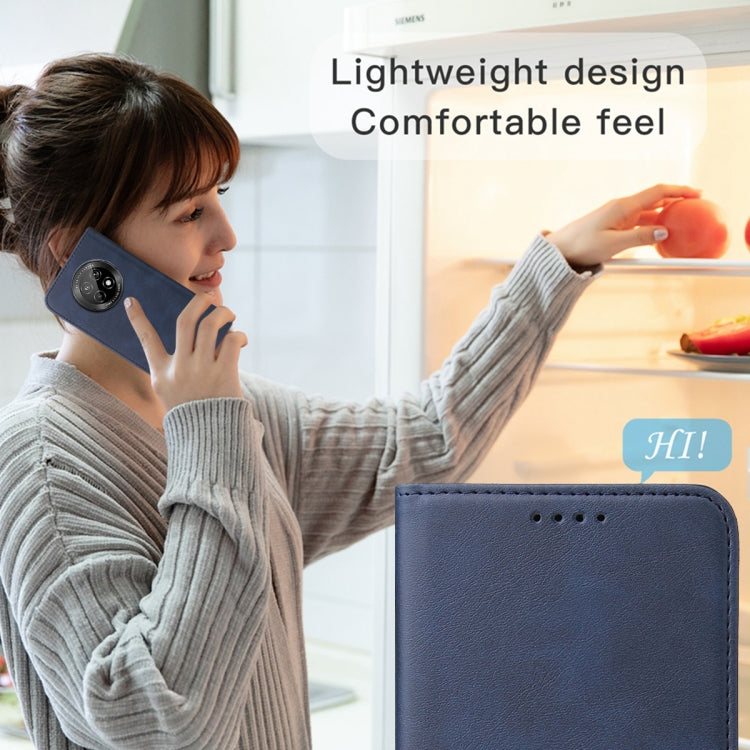Para Huawei Enjoy 30 Plus Funda de cuero con cierre magnético (Azul)