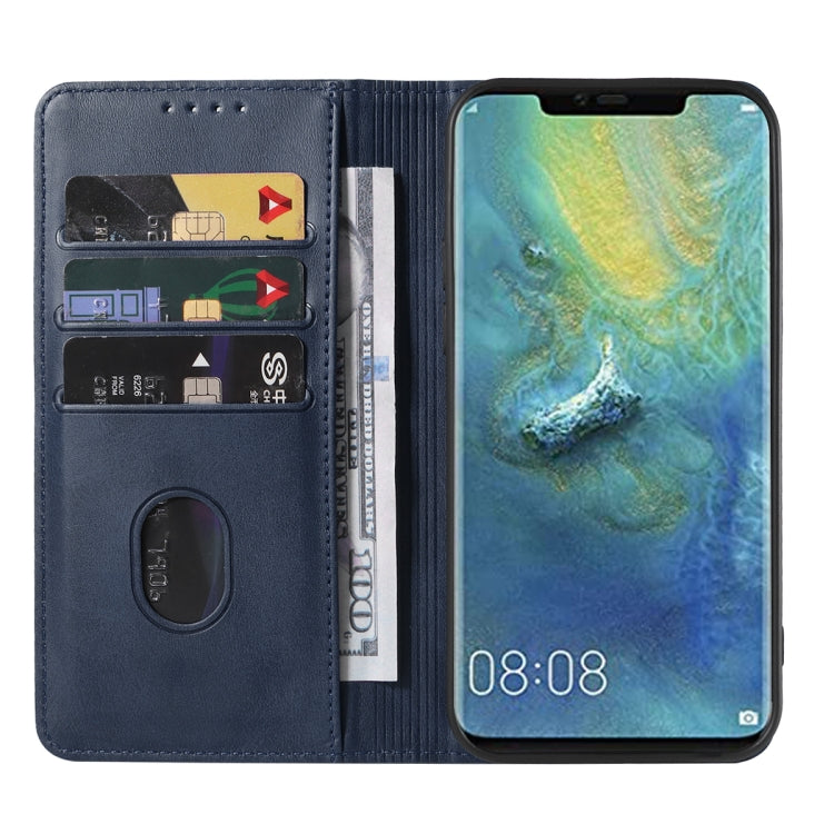 Para Huawei Mate 20 Pro Funda de cuero con cierre magnético (Azul)