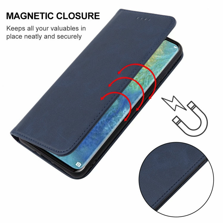 Para Huawei Mate 20 Pro Funda de cuero con cierre magnético (Azul)