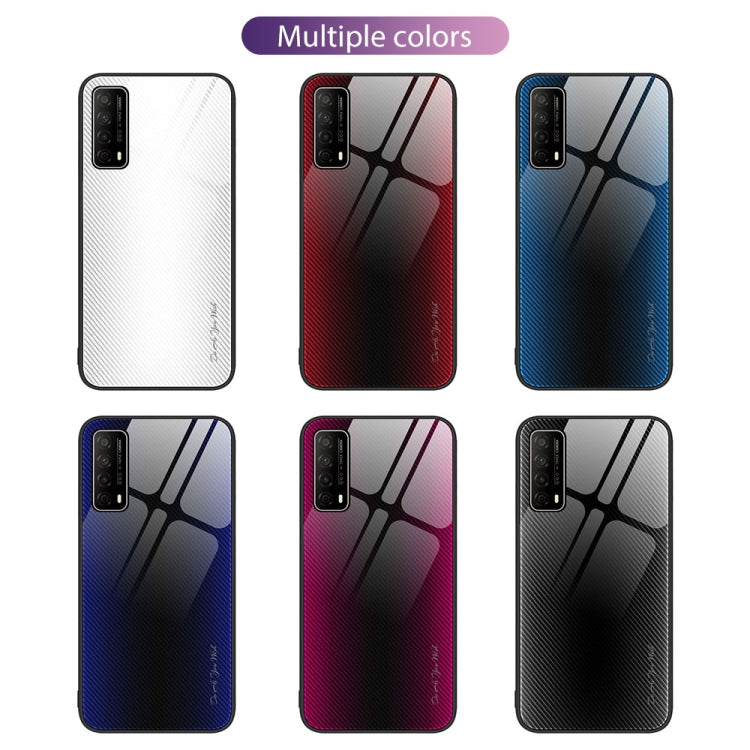 For Huawei Enjoy 20 SE Texture Gradient Glass TPU Phone Case(Blue)