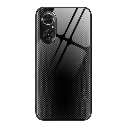 Para Honor 50 SE Texture Gradient Glass TPU Phone Case (Negro)