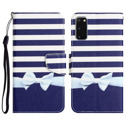 Para Samsung Galaxy S20 Estuche para teléfono de cuero con dibujo coloreado (nudo de lazo)