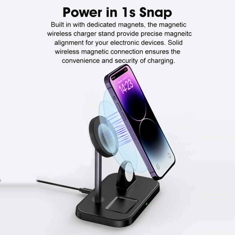 Soporte Para Teléfono Wa22 Cargador Inalámbrico Magnético 3 En 1 Para iPhone 12/13/14 Y AirPods (Blanco)