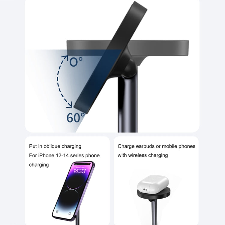 Soporte Para Teléfono Wa22 Cargador Inalámbrico Magnético 3 En 1 Para iPhone 12/13/14 Y AirPods (Blanco)
