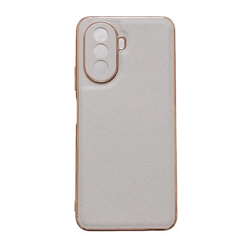 Funda de Cuero Genuino Huawei Enjoy 50 Nova Y70 Plus Nova Y70 4G Waves Series Nano Galvanoplastia (Gris)