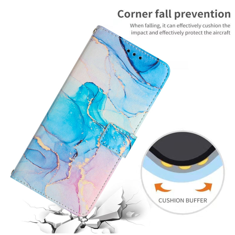 Para Tecno Camon 19 Pro 5G Crossbody Funda de teléfono de cuero con patrón de mármol pintado (rosa verde)
