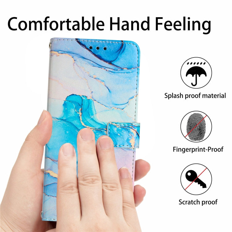 Para Tecno Spark 9 Pro Crossbody Funda de teléfono de cuero con patrón de mármol pintado (rosa verde)