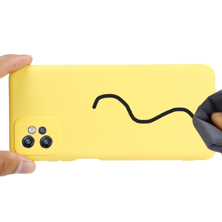 Para Motorola Moto G32 4G Funda protectora de cobertura completa de silicona líquida a prueba de caídas de color sólido (Amarillo)