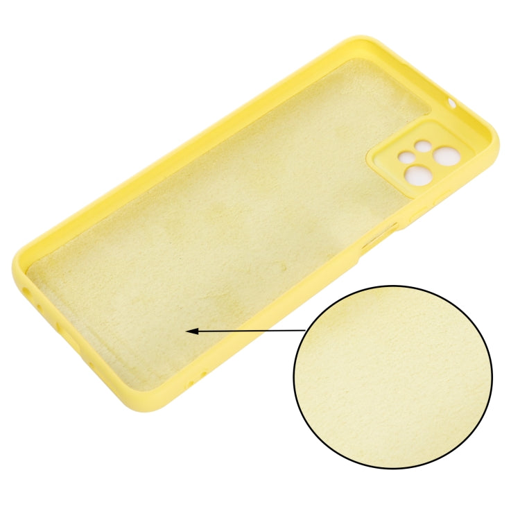 Para Motorola Moto G32 4G Funda protectora de cobertura completa de silicona líquida a prueba de caídas de color sólido (Amarillo)