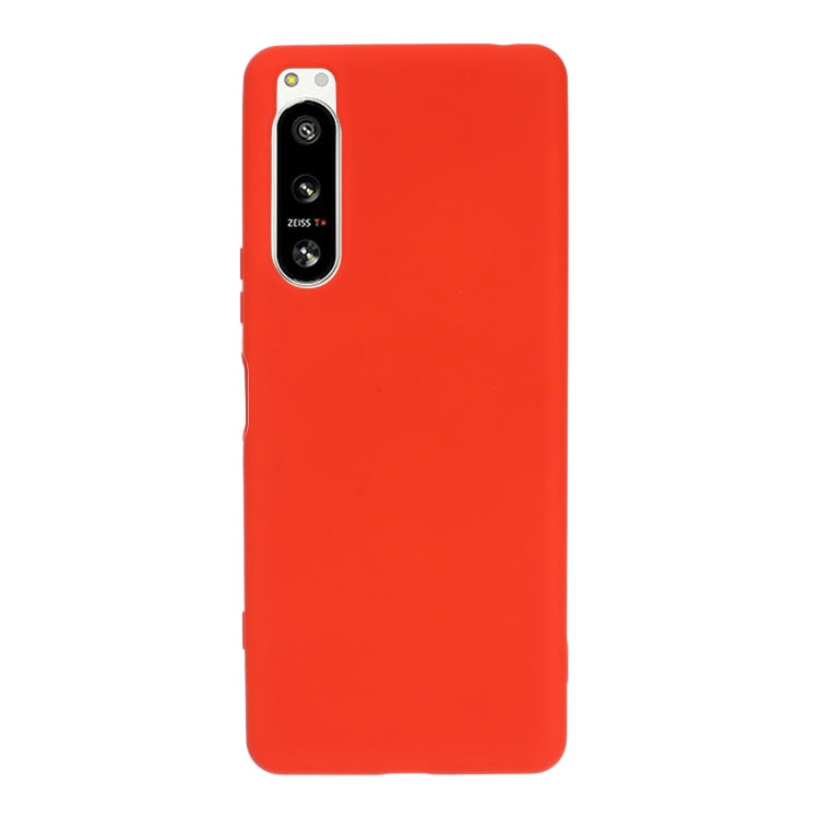 Para Sony Xperia 5 IV Funda protectora de cobertura total a prueba de caídas de silicona líquida de color sólido (Rojo)