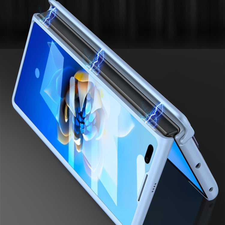 Para Huawei Mate X2 GKK Estuche para teléfono con bisagra magnética integrada con correa para la muñeca (Blanco)