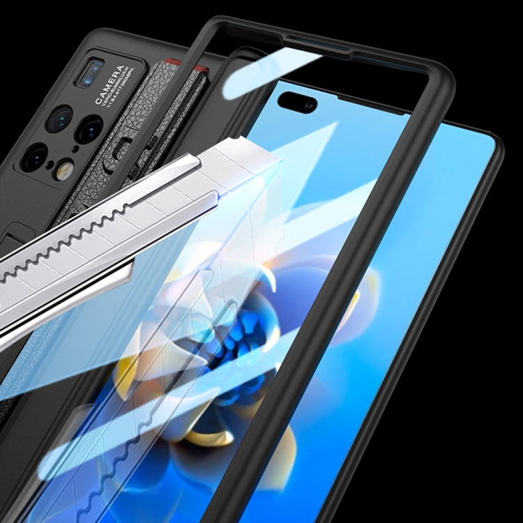 Para Huawei Mate X2 GKK Estuche para teléfono con bisagra magnética integrada con correa para la muñeca (Blanco)