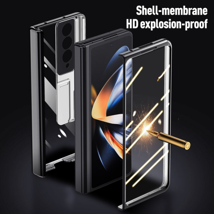 Caja de Teléfono Samsung Galaxy Z Fold4 Bisagra Galvanoplastia Cuerpo Completo (Oro)