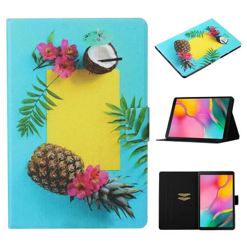 Funda de Cuero Galaxy Tab A 10.1 (2019) T515 T510 Soporte Ranura Tarjeta (Piña)