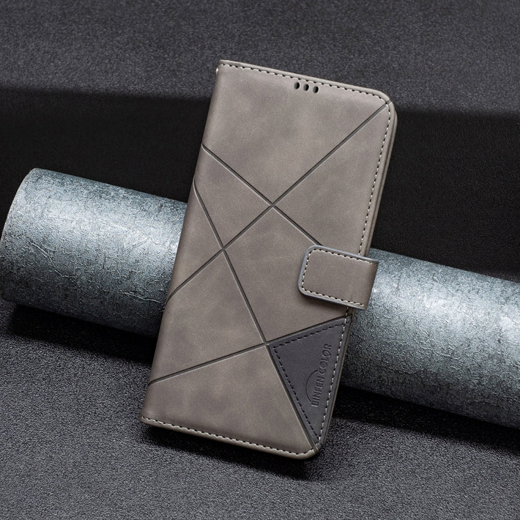 Para Google Pixel 7a Hebilla magnética Rombo Textura Funda de cuero para teléfono (Gris)