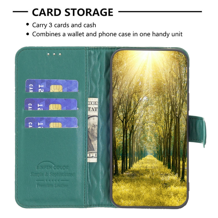Para Motorola Moto G Play 2023 Diamond Lattice Wallet Funda de cuero con tapa para teléfono (Verde)