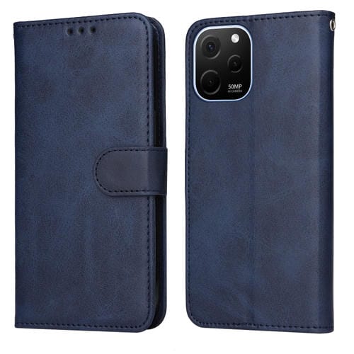 Para Huawei nova Y61 Classic Calf Texture Flip Funda de cuero para teléfono (Azul)