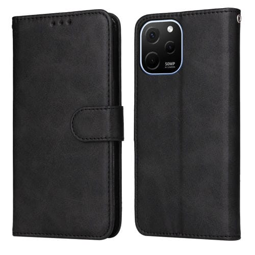 Para Huawei nova Y61 Classic Calf Texture Flip Funda de cuero para teléfono (Negro)
