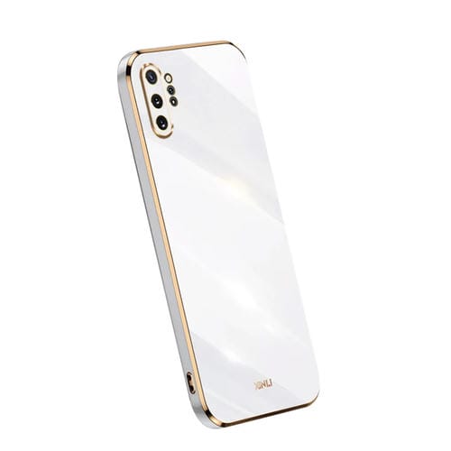 Para Samsung Galaxy Note10+ XINLI Straight Edge 6D Electroplate TPU Phone Case (Blanco)