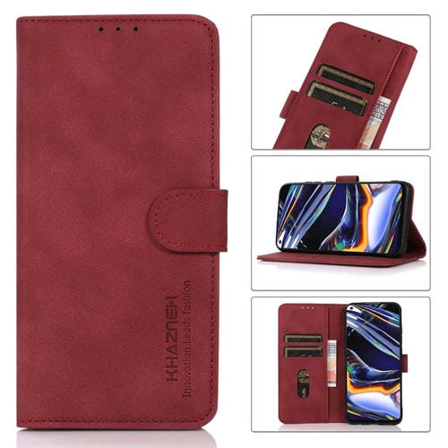 Estuche para Honor 80 Se Khazneh de Cuero con Textura Mate (Rojo)