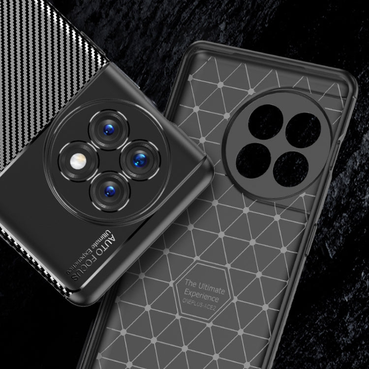Funda de Teléfono TPU para OnePlus Ace 2 5G / 11R con Textura de Fibra de Carbono a Prueba de Golpes (Negro)
