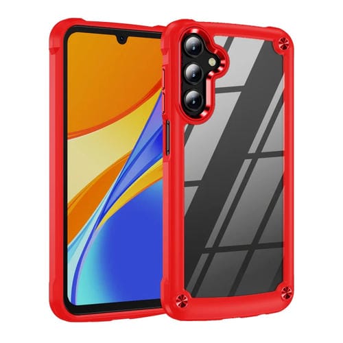 Funda para Teléfono Samsung Galaxy A34 5G TPU + PC con Protección de Lente (Rojo)