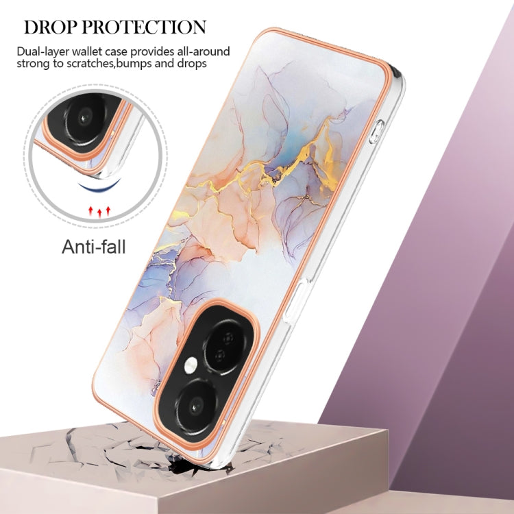 Funda TPU Galvanoplastia Imd para OnePlus Nord Ce 3 5G (Mármol Blanco)