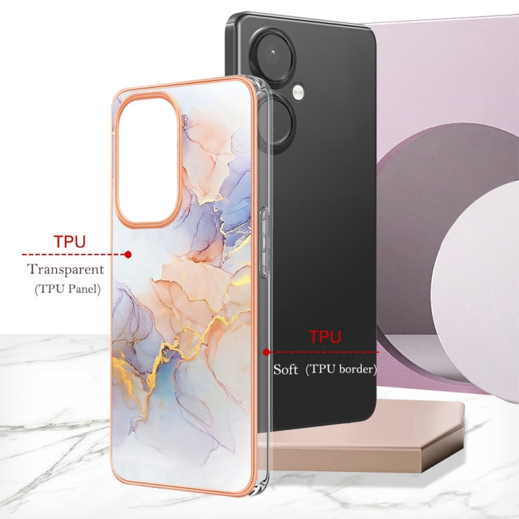 Funda TPU Galvanoplastia Imd para OnePlus Nord Ce 3 5G (Mármol Blanco)