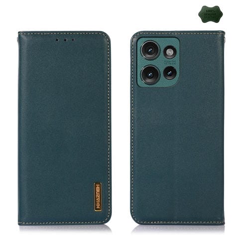 Funda para Teléfono Khazneh Nappa Piel de Vaca para Motorola Edge 50 Global (Verde)