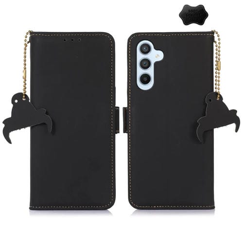 Funda para Teléfono Samsung Galaxy A35 5G Cuero Magnético Rfid Genuino (Negro)