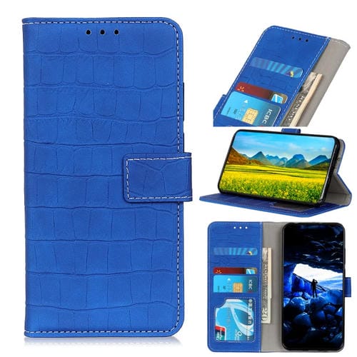 Funda para Samsung Galaxy A35 5G de Cuero Magnética con Textura de Cocodrilo (Azul)