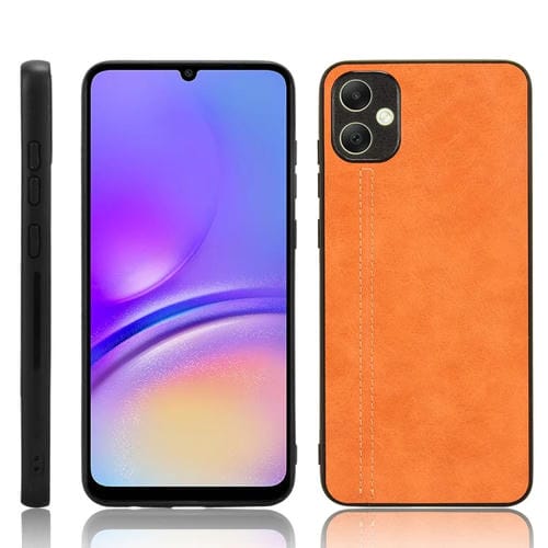 Funda para Teléfono Samsung Galaxy A05 4G Contraportada Costura Patrón de Vaca (Naranja)