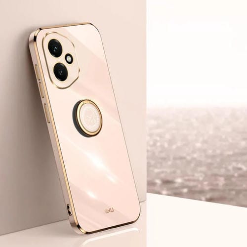Funda de TPU con borde recto 6D galvanizado XINLI para Honor 400 Global (156,5 mm) (rosa)