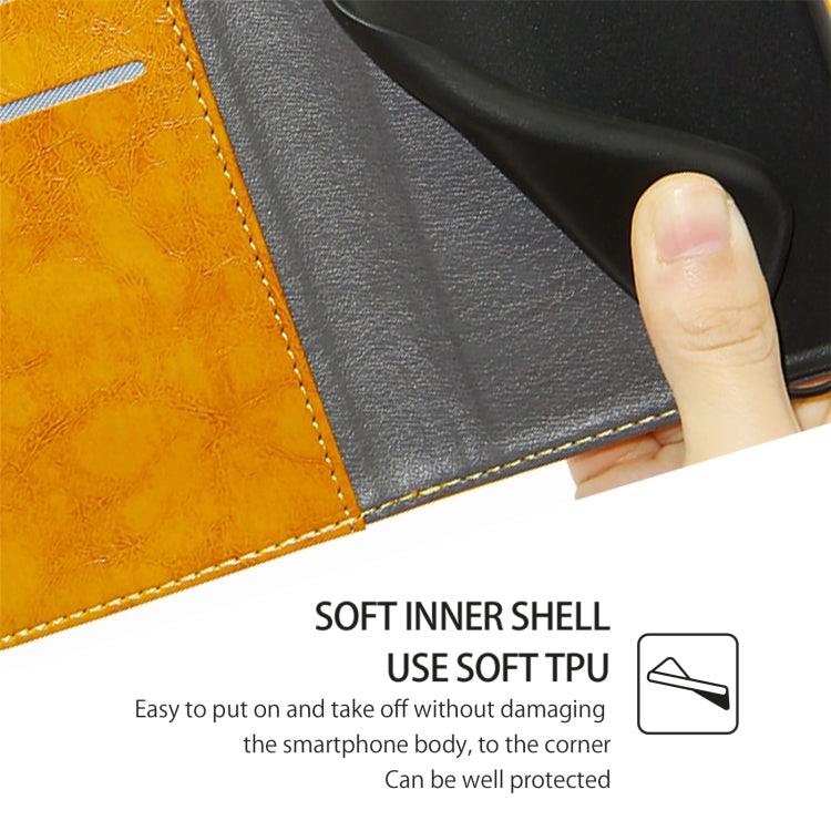 Funda de Cuero para OnePlus Ace 3 Pro 5G con Costuras Geométricas (Amarillo)