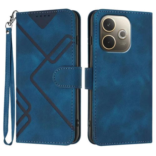 Funda de Cuero con Textura de Piel para Oppo A5 Pro 5G (Azul Real)