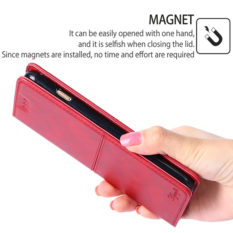 Funda de Cuero Magnética Textura de Vaca para OnePlus Ace 3 Pro 5G (Rojo)