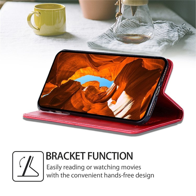 Funda de Cuero Textura de Vaca con Cierre Magnético para OnePlus Nord Ce 4 Lite 5G (Rojo)