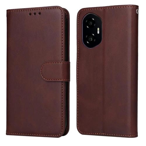 Funda de Piel con Tapa para Honor 300 Textura Clásica Becerro (Marrón)