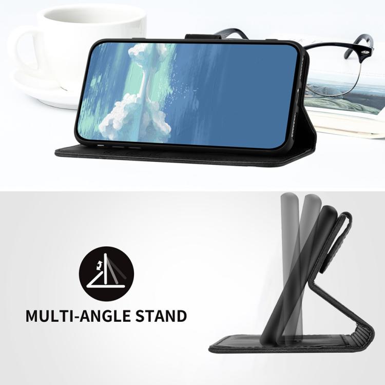 Funda de Cuero Huawei Nova 12 Pro y Nova 12 Ultra diseño de Líneas y Tacto Suave (Negra)