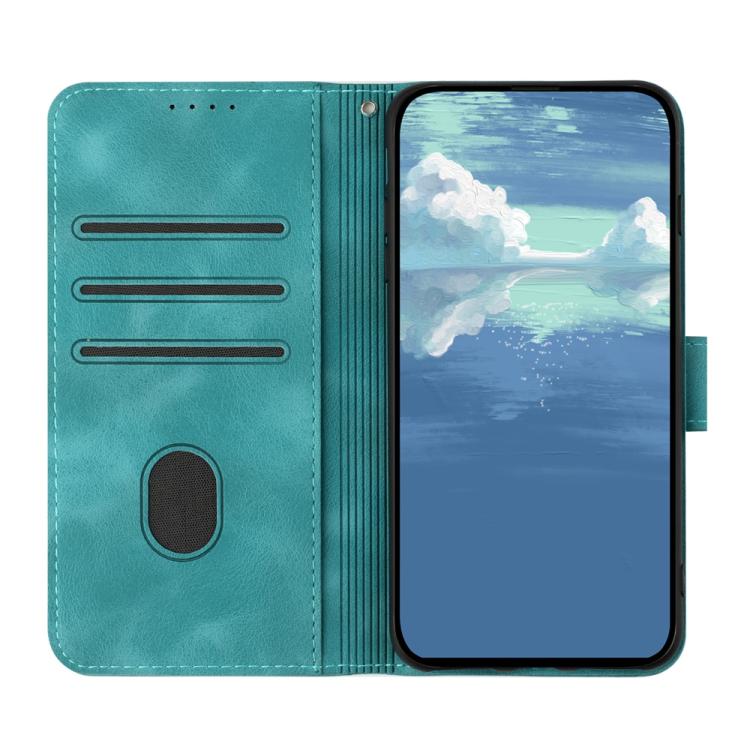 Funda de Cuero para Huawei Nova 12 Pro y Nova 12 Ultra con Diseño de Líneas y Tacto Suave (Azul Claro)