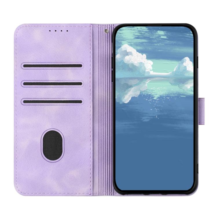 Funda Piel Sintética Huawei Enjoy 20 Se 4G Diseño Líneas Tacto Suave (Morado Claro)