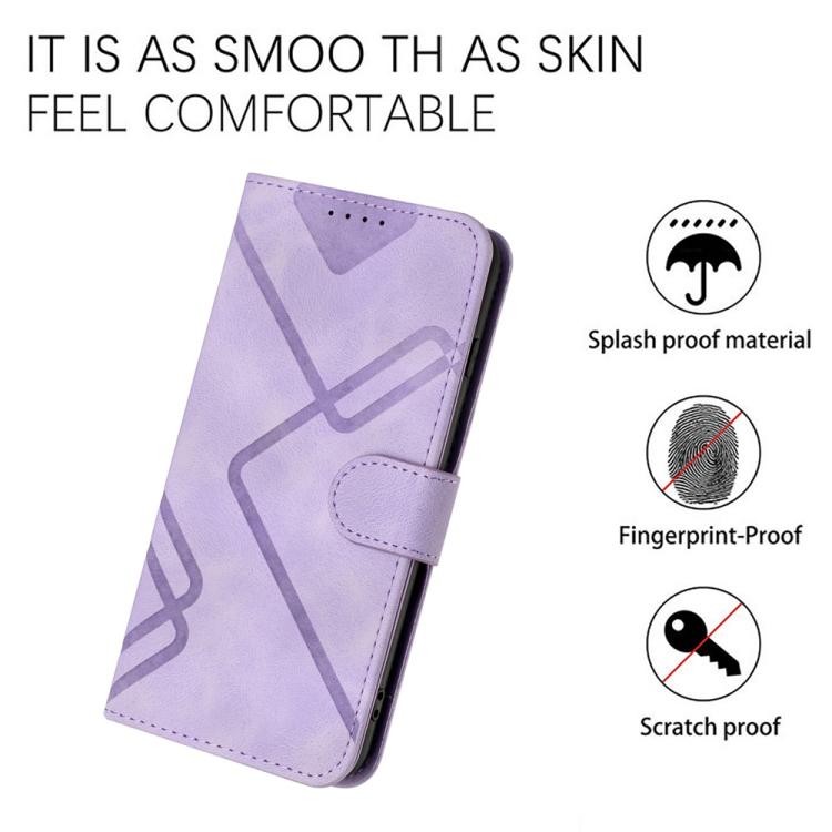 Funda Piel Sintética Huawei Enjoy 20 Se 4G Diseño Líneas Tacto Suave (Morado Claro)