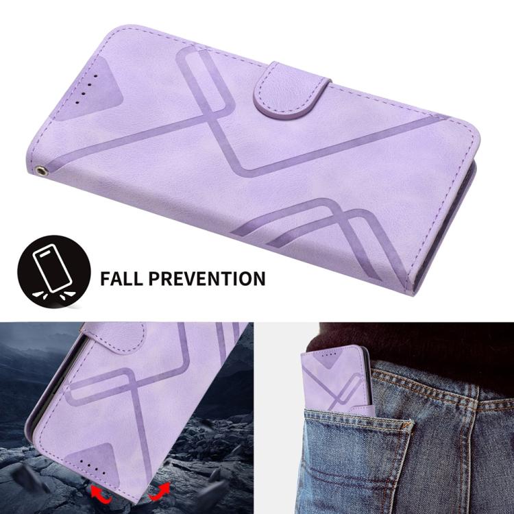 Funda Piel Sintética Huawei Enjoy 20 Se 4G Diseño Líneas Tacto Suave (Morado Claro)