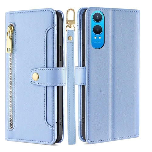 Funda de Cuero con Cremallera para OnePlus Nord Ce 4 Lite 5G (Azul)